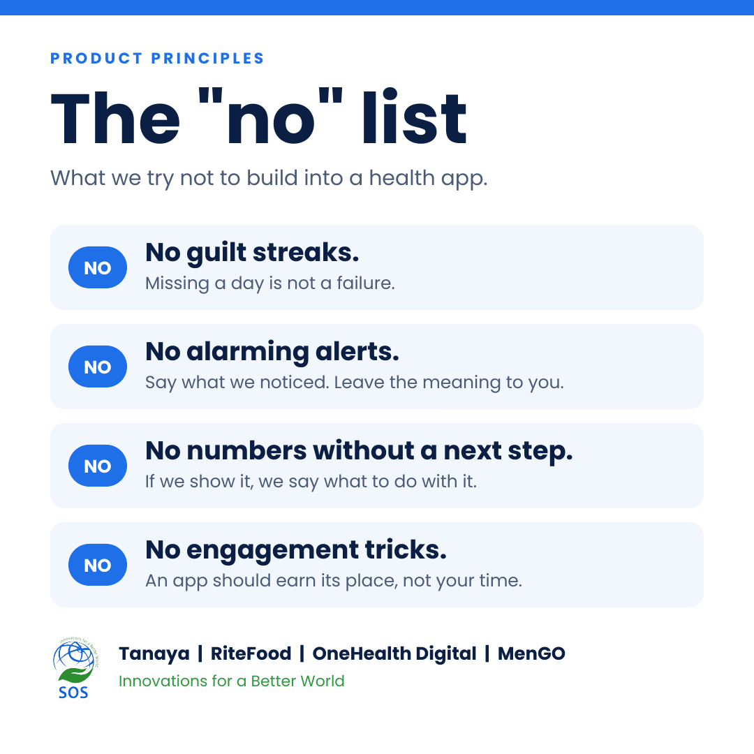 The no list: four things SystemOnSilicon tries not to build into a health app